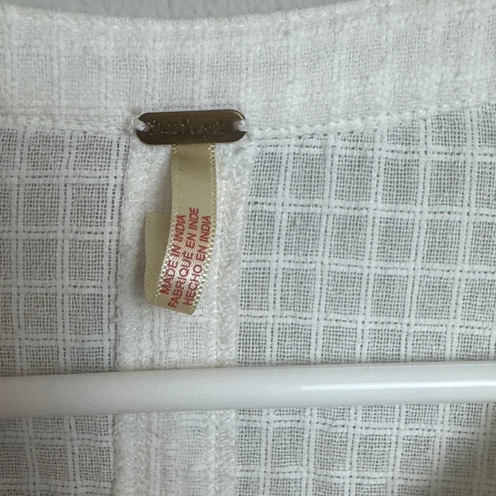 Free People White Boho Mini Dress with Ties & Pockets - L - Picture 6 of 11